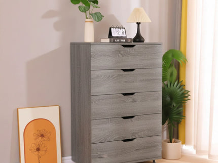 Modern 5 Drawer Dresser With Wheels