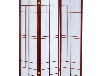 Colby - 3-Panel Folding Floor Screen - Brown / White