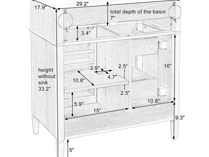 Bathroom Vanity With Flip Out Drawer, 2 Soft-Close Drawers