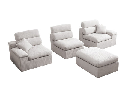 Corner Chaise Sofa With High Backrest