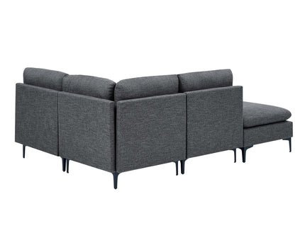 Upholstered Modular Sectional With Tall Legs, Medium Firm Seat