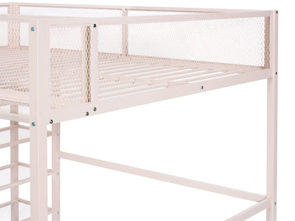 Loft Bed With 4 Tier Shelves And Storage