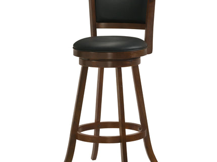 Swivel Stool With Upholstered Seat (Set of 2) - Black / Brown