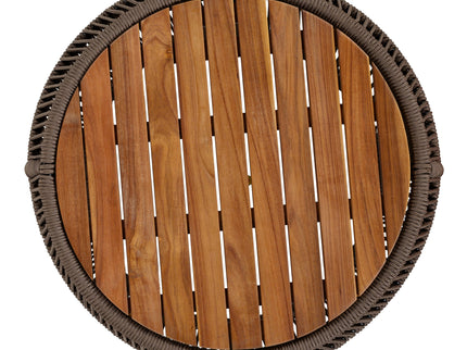 Round Side Table With Rope Frame