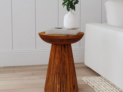 Waters - Round Accent Side Table - Honey