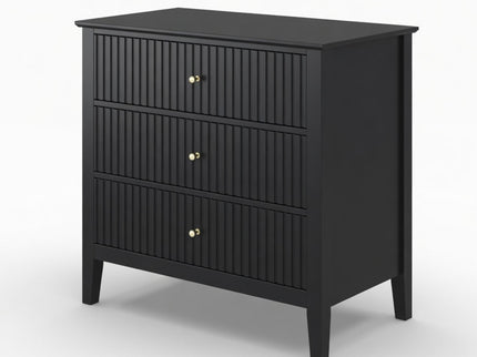 Fluted 3 Drawer Nightstand With Soft Close Slides