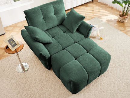 Ergonomic Single Seater Sofa With Ottoman, High Resilience Support Cushions