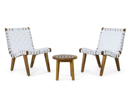 Outdoor 3 Piece Rope Weave Patio Seating Set