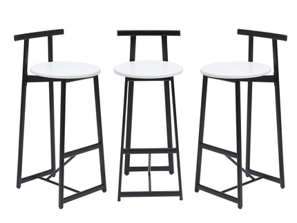 Modern Bar Stools With Backrest For Kitchen (Set of 3)