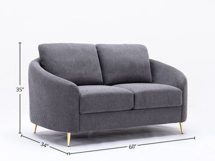 Yuina - Linen Loveseat - Gray
