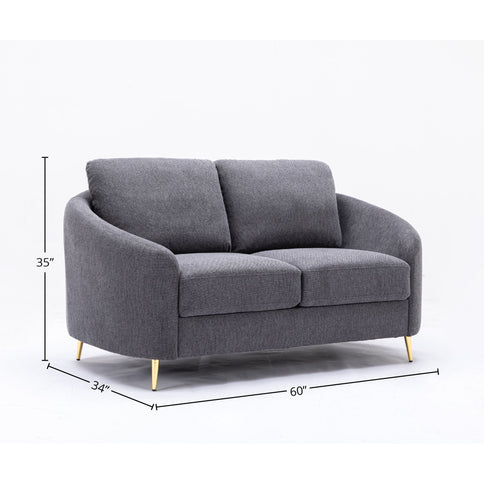 Yuina - 3 Pieces Living Room Set - Gray