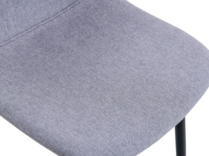 Luxury Simple Chair Linen Cotton High Resilience Dining Chair With Black Metal Legs (Set of 4) - Light Gray
