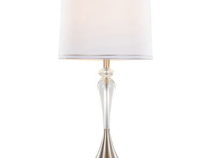 Ashland - Contemporary Crystal Table Lamp (Set of 2) - Clear Crystal / Nickel / White