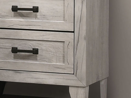 Nightstand, Bedside Table - White Washed