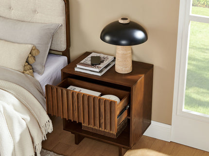 Nightstand With Hidden Charging Station USB Ports & Outlet Hole