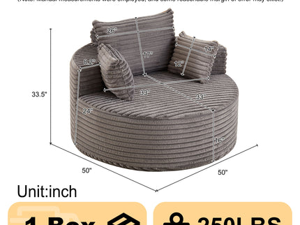 Modern Single Sofa With Backrest Pillow For Living Room
