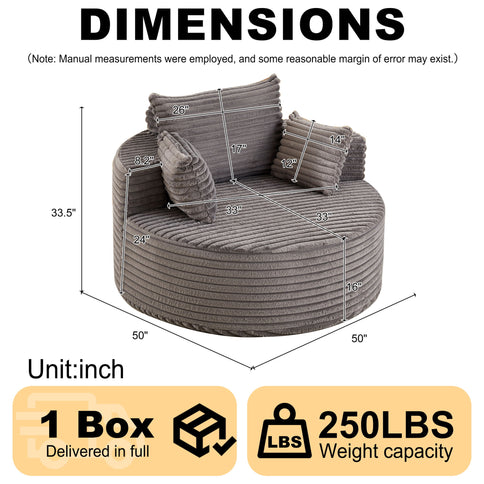 Modern Single Sofa With Backrest Pillow For Living Room