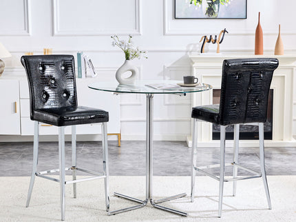 Bar Chairs & Crystal Clasp Design (Set of 2)