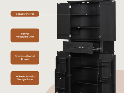 Bathroom Storage Cabinet With Multifunctional Storage Space, Drawer With Slide Rails, Adjustable Shelf