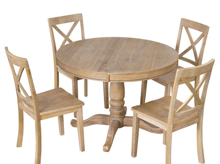 Modern Dining Table Set For 4, Round Table And 4 Kitchen Room Chairs, 5 Piece Kitchen Table Set For Dining Room, Dinette, Breakfast Nook