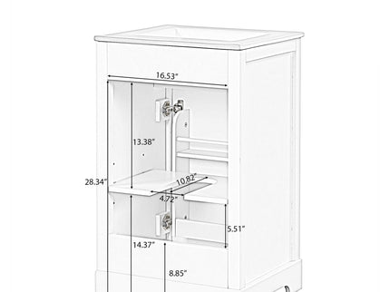 20" Bathroom Vanity With Sink, Soft Closing Cabinet Door, Adjustable Shelf & Storage Rack - White