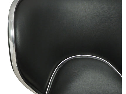 Bar Stool With Curved Design, Height Adjustable & Swivel Base (Set of 2) - Black