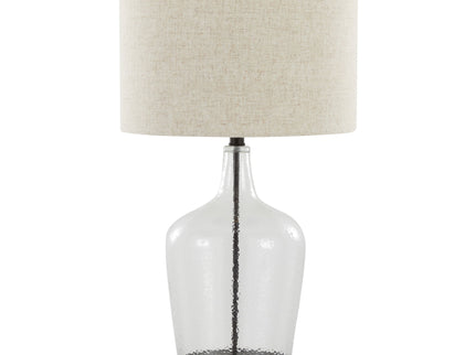 Botella - Contemporary Table Lamp Built In USB Port (Set of 2) - Clear / Oil Bronze / Natural
