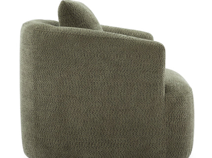 360° Swivel Barrel Sofa Chair With Throw Pillow, Upholstered Accent Chair