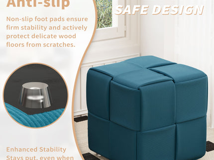 Modern Ottoman Foot Rest With Woven Design