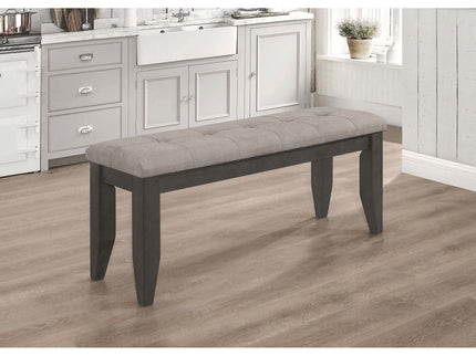 Erskin - Upholstered Dining Bench With Button Tufted Cushion - Dark Gray