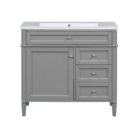 Bathroom Vanity & Top Sink, Modern Bathroom Storage Cabinet With 2 Drawers And A Tip-Out Drawer