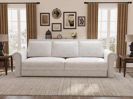 Pull Out Sofa Bed 3 In 1 Convertible Sleeper Sofa With Nailhead Trim & Rolled Arm, Multi Functional
