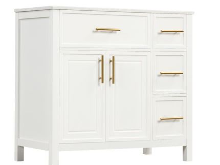 Modern Bathroom Vanity With Sink Top, 2 Doors And 3 Drawers
