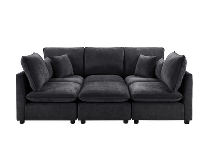Modern Sectional Sofa U-Shaped With Movable Ottoman Storage Armrests And USB Ports