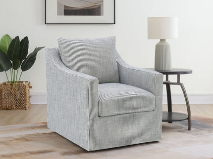 Merced - Upholstered Sloped Arm Accent Swivel Chair With 360 Degree Swivel Base - Gray