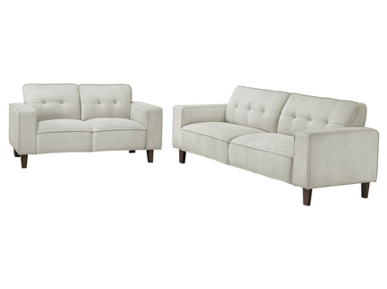 Xana - 2 Piece Upholstered Track Arm Sofa Set - Greige