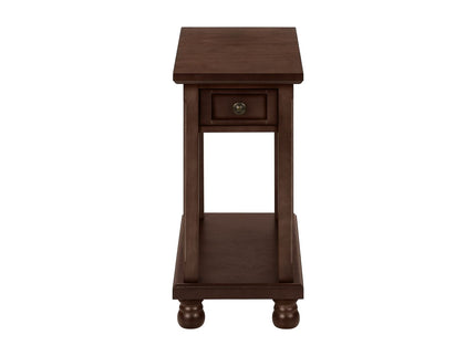 Accent End Table, Storage Drawer, Traditional - Espresso