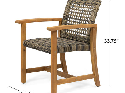 Outdoor Dining Chair Acacia Wood Frame (Set of 2)