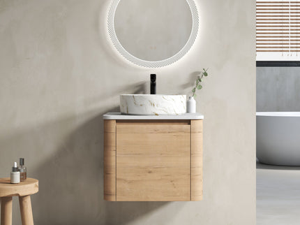 Wall Mounted Bathroom Vanity With Art Sink, 1 Soft Close Door