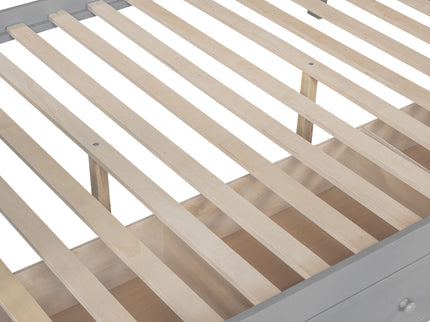 Solid L Shaped Bunk Bed With 3 Drawers, Ladder And Staircase