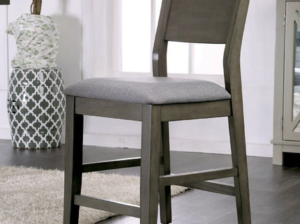 Padded Fabric Seat Panel Back Counter Height Dining Chairs (Set of 2) - Gray / Light Gray