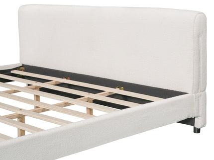 Luxury Upholstered Bed Frame With Curved Headboard & Footboard