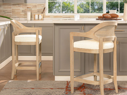 Americana - Mid-Century Modern Cane Back Counter Stool