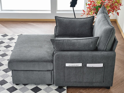 Comfy Oversized Chaise Lounge Chair With Ottoman And Storage