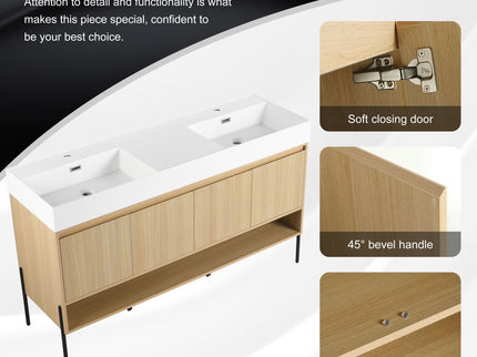 Modern Bathroom Vanity Combo With Single Resin Sink And Storage Cabinet