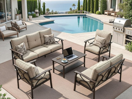Patio Furniture Set & Coffee Table For Backyard