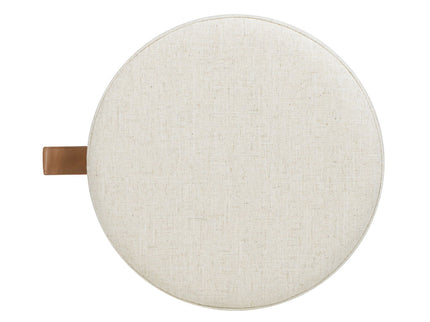 Brandy - Round Upholstered Storage Ottoman With Accent