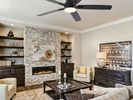 Mordern Flush Mount Ceiling Fan With Light And Remote Control