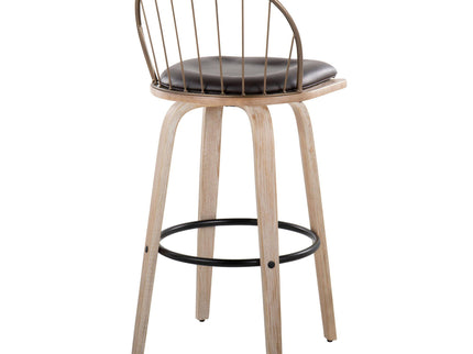 Riley - Industrial / Urban Fixed Height Barstool With Swivel With Removable Cushion (Set of 2)
