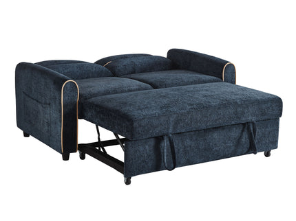 Pull Out Sofa Bed With Adjustable 3 Position Backrest, USB Charging Ports, Side Pockets